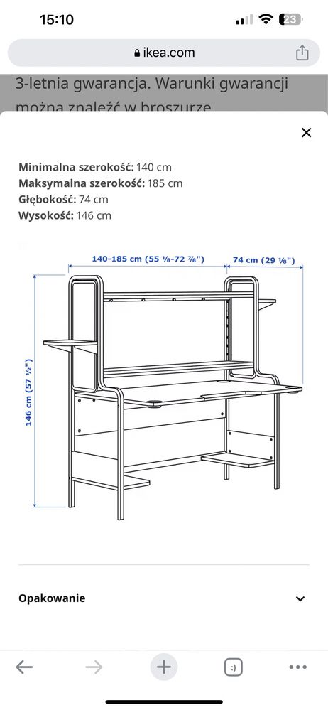 Biurko gemingowe ikea