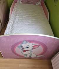 Łóżko dziewczęce z kotkiem 140x80 z materacem