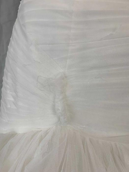 Nowa Suknia ślubna 38 Syrena falbany outlet rybka falbany vintage wady