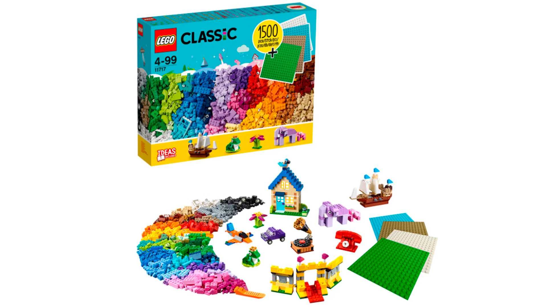 Конструктор ЛЕГО 1500 деталей. Lego Classic 11717 Кубики та пластини