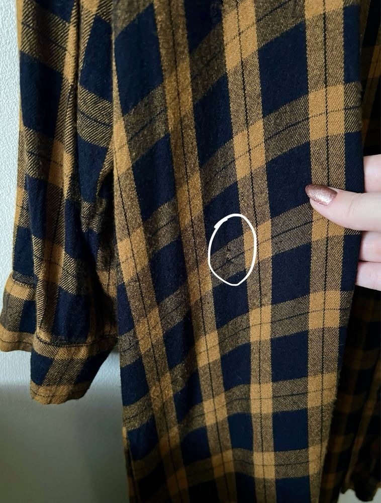 Damska długa luźna koszula w kratę Primark XXL 44 oversize grunge