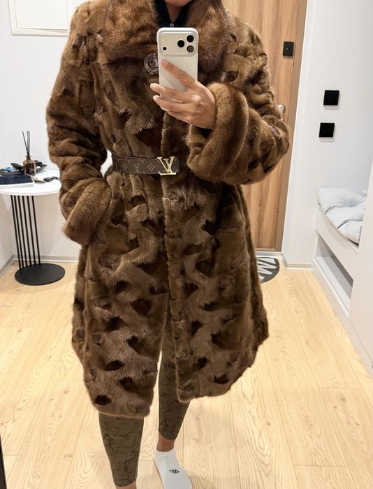 Шуба норкова колір мокко