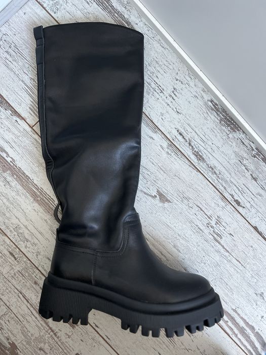 Сапоги чоботи труби високі шкіра 39 р