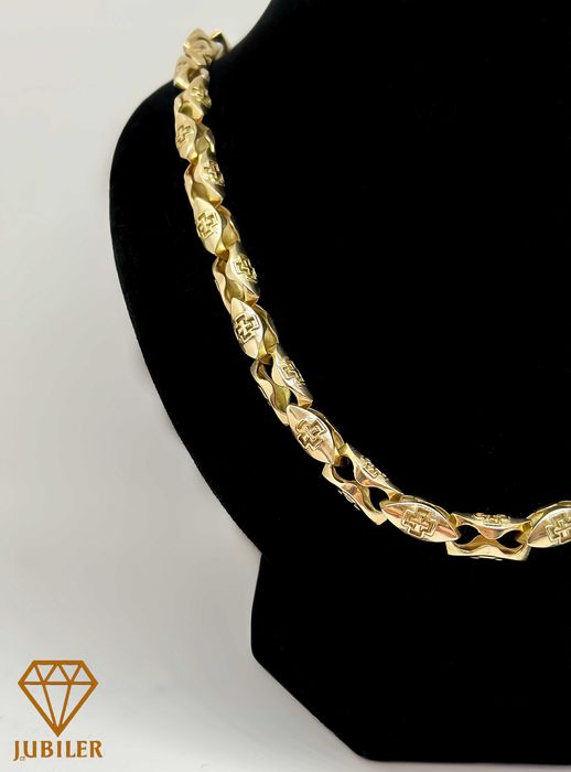 Złoty łańcuch – cartier okrągły/podwójne zapięcie/585/93,40g/62,5cm Ju