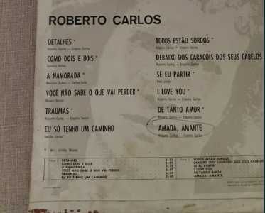 Disco Vinil LP Roberto Carlos