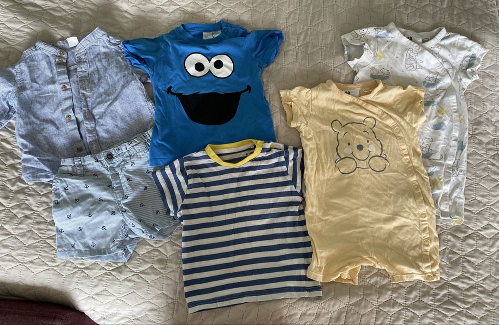 Paka letnich ciuszków dla chlopca H&M r. 80