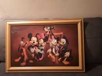 Duży obraz w drewnianej ramię Dysney Myszka Miki Pluto i inni