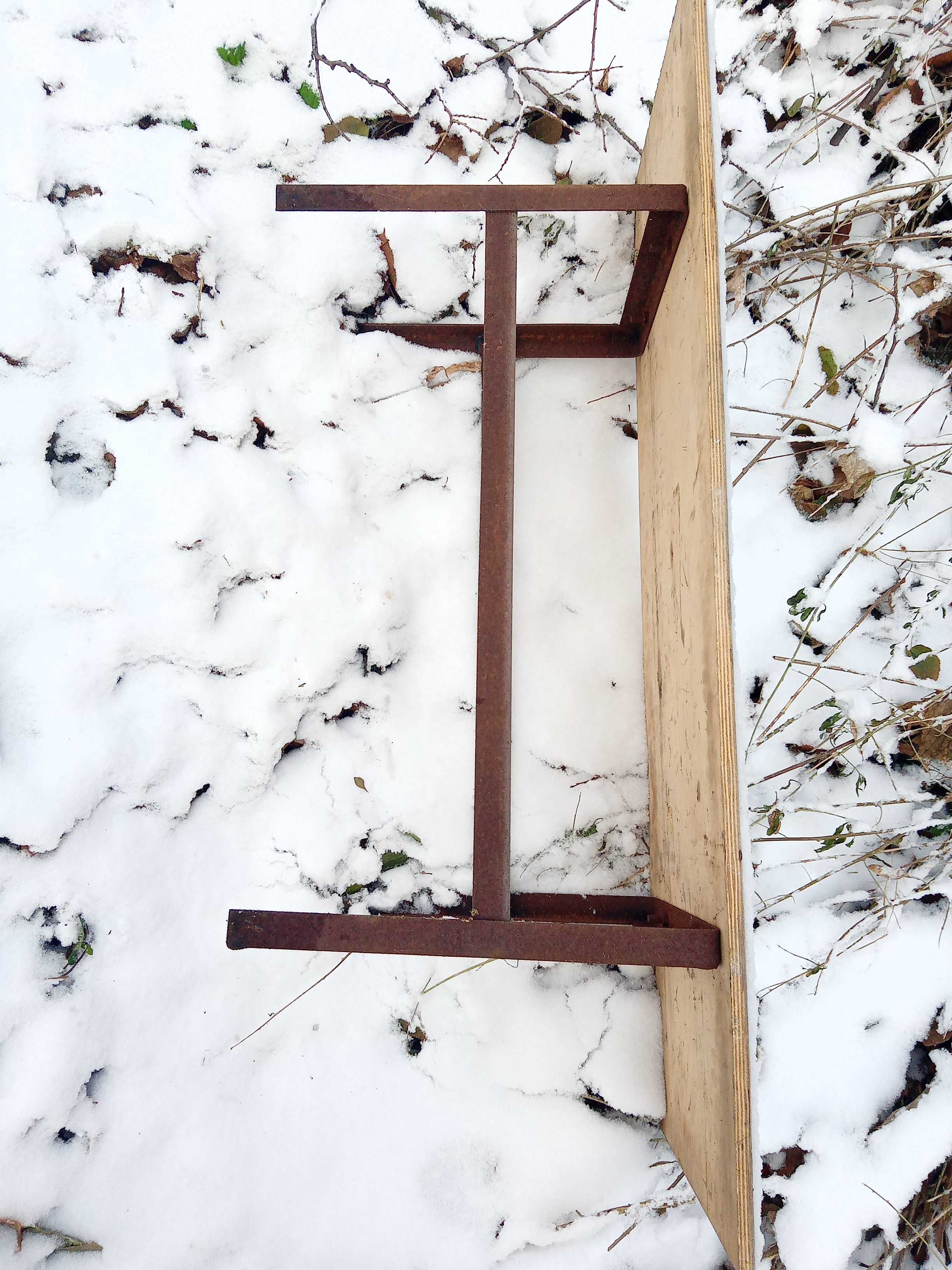 Ławka ławeczka drewniana na metalowych nogach
