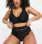 Раздельный черный фирменный купальник Plus size, 56-58 размер