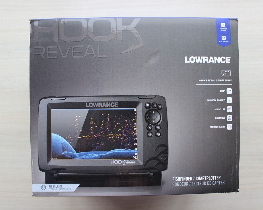 Ехолот Картплоттер Lowrance HOOK 7 Reveal TripleShot Карта Дніпра