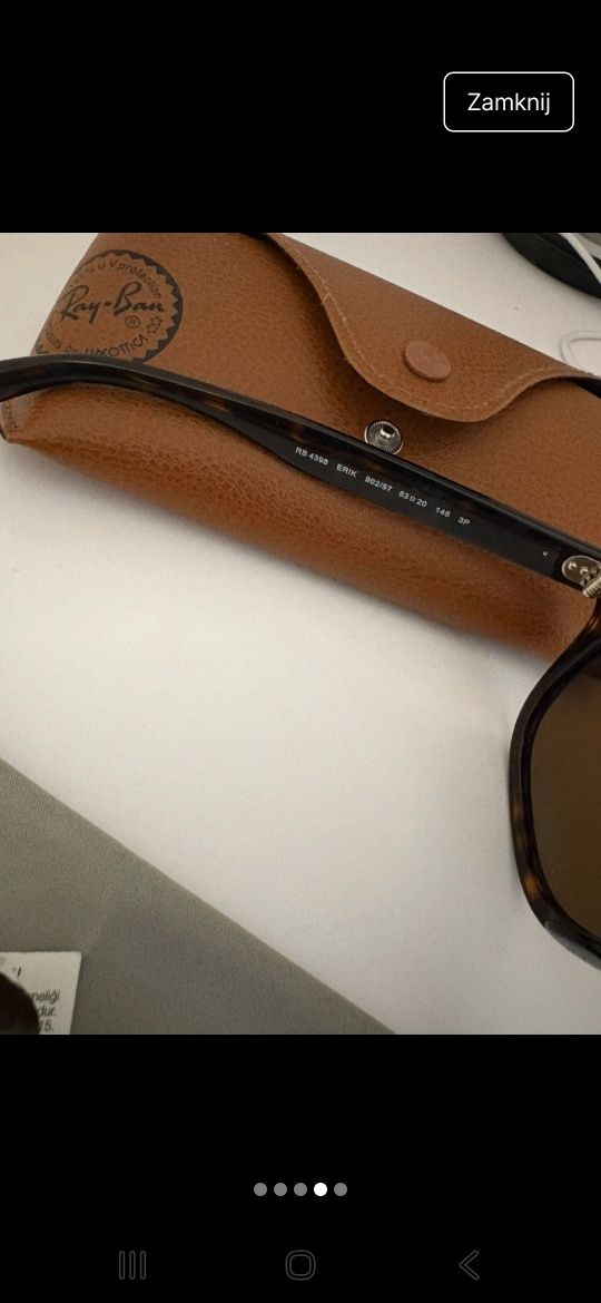 Okulary przeciwsłoneczne ray-ban erik brazowe z polaryzacja