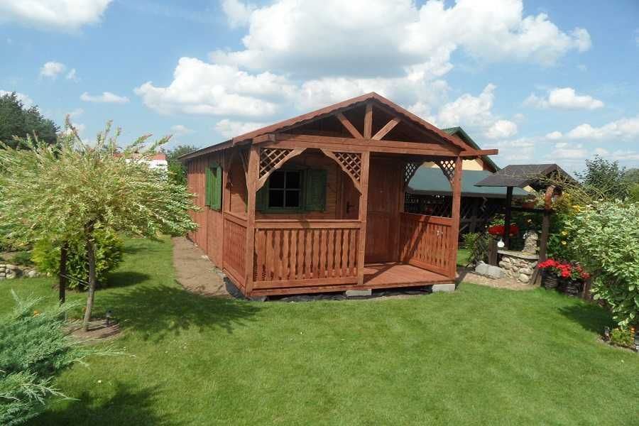 DOMEK PIOTRUŚ 4,5x4,5m 2-spad Impregnowany +Podłoga +Taras | Cena -10%