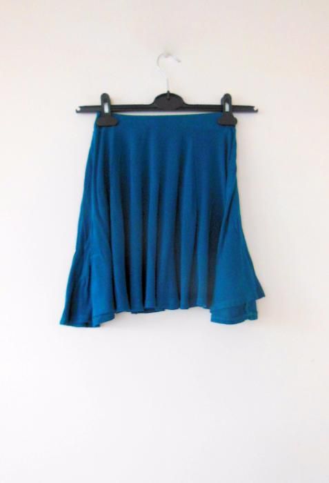 Granatowa niebieska morska rozkloszowana spodniczka spodnica 36 38 S M