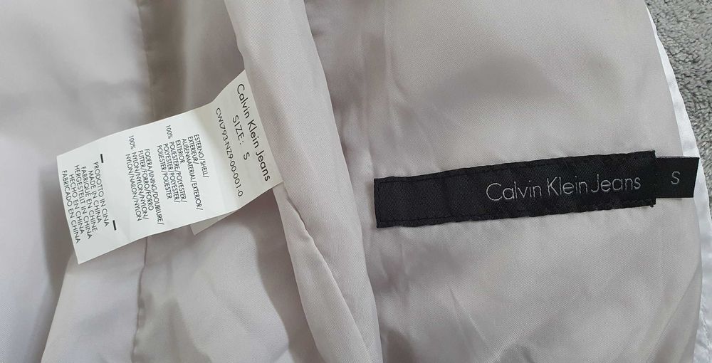 CK Calvin Klein kurtka wiatrówka bomberka kaptur NOWA biała XS S M
