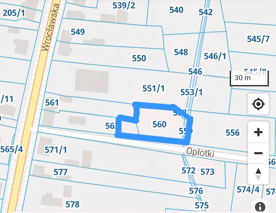 Działka budowlana Jarocin, Opłotki