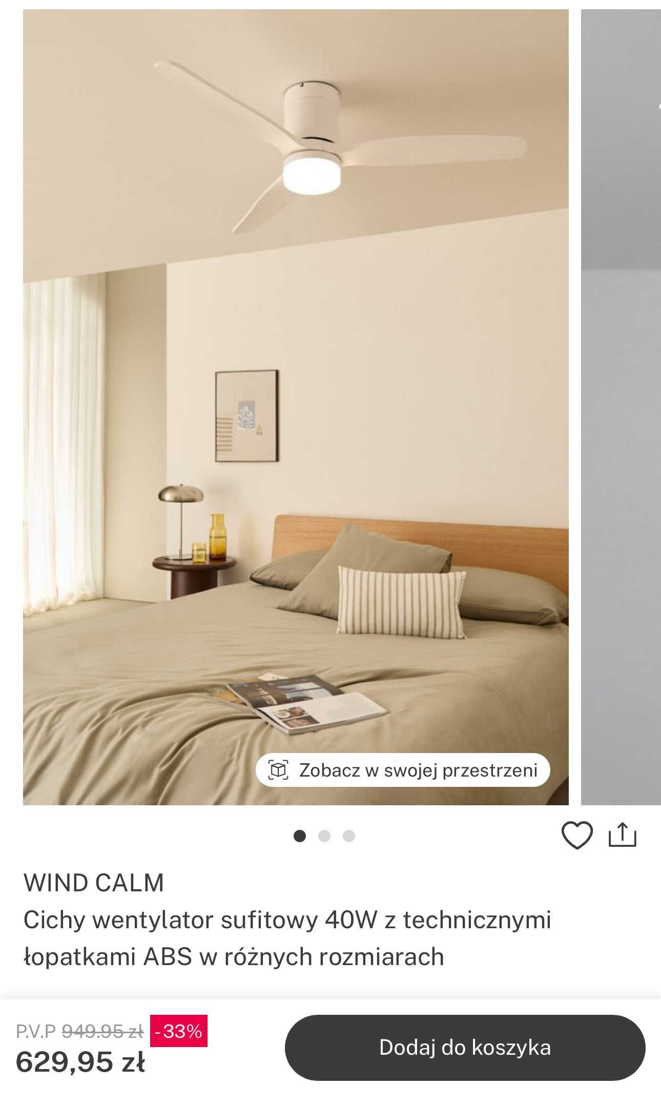 NOWY Wentylator sufitowy z lampką CREATE