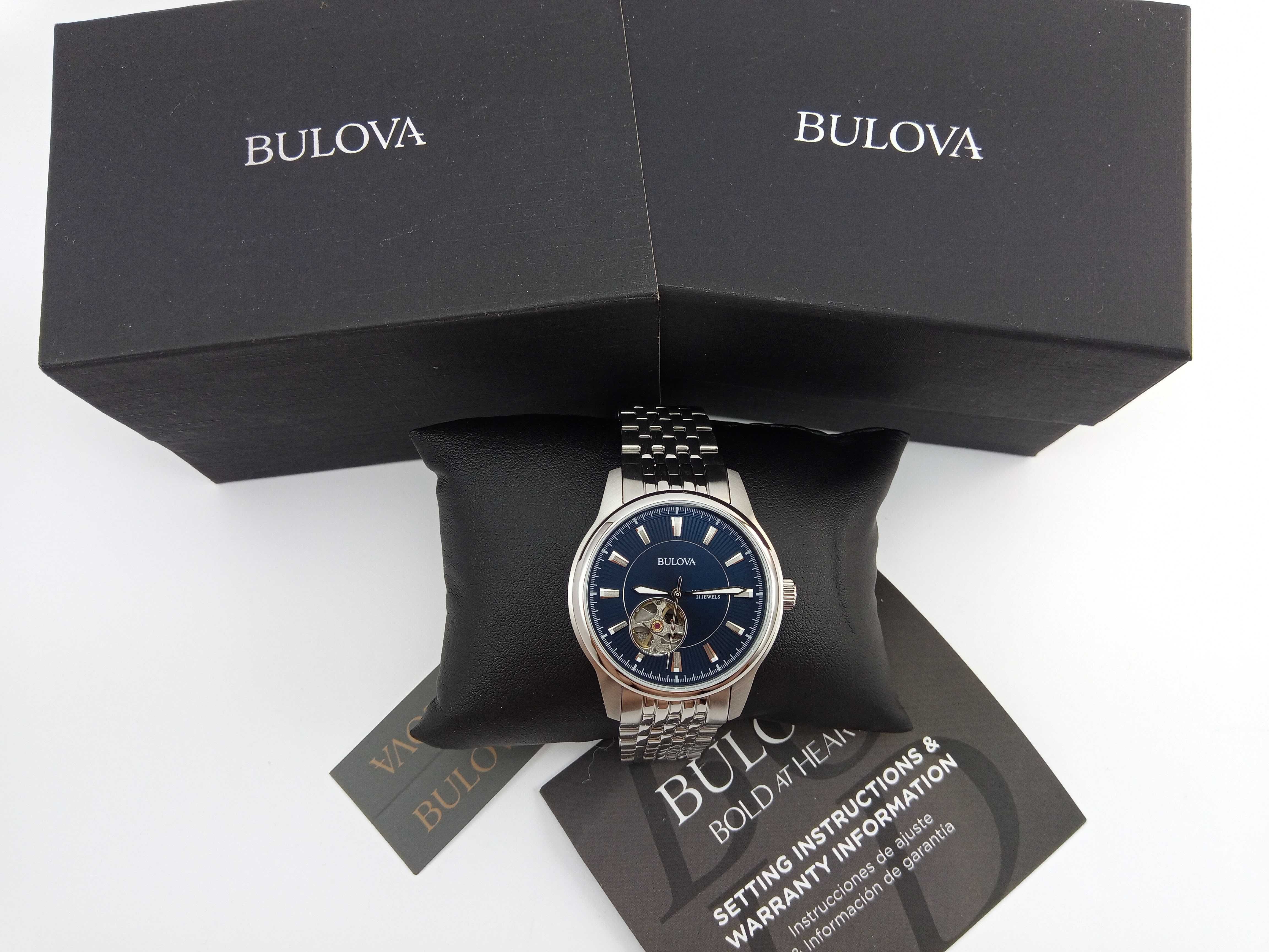 Мужские часы Bulova 96A189 механика с автозаводом, 21 камень, годинник