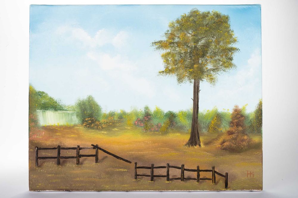 „Cisza w odcieniach ziemi” obraz akrylowy 40×50 cm, sygn. ‘Hi’ unikat