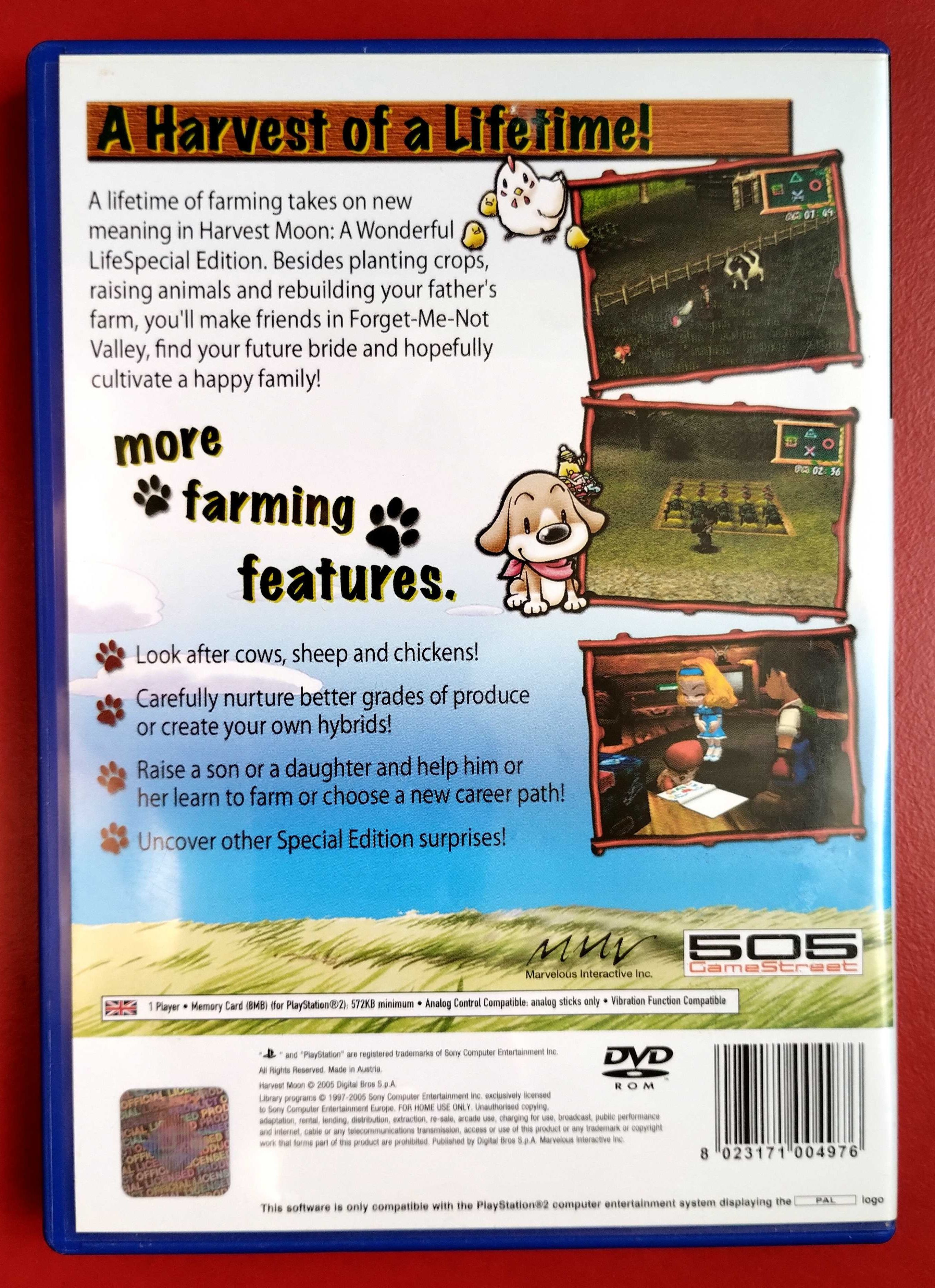 Игра Sony PlayStation 2 PS2 Harvest Moon A Wonderful Life