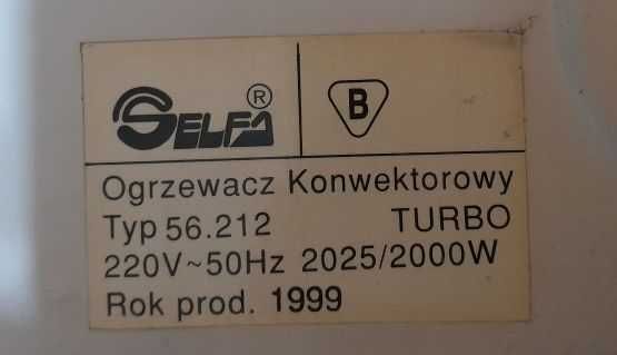grzejnik elektryczny SELFA ogrzewacz konwektorowy 2000W