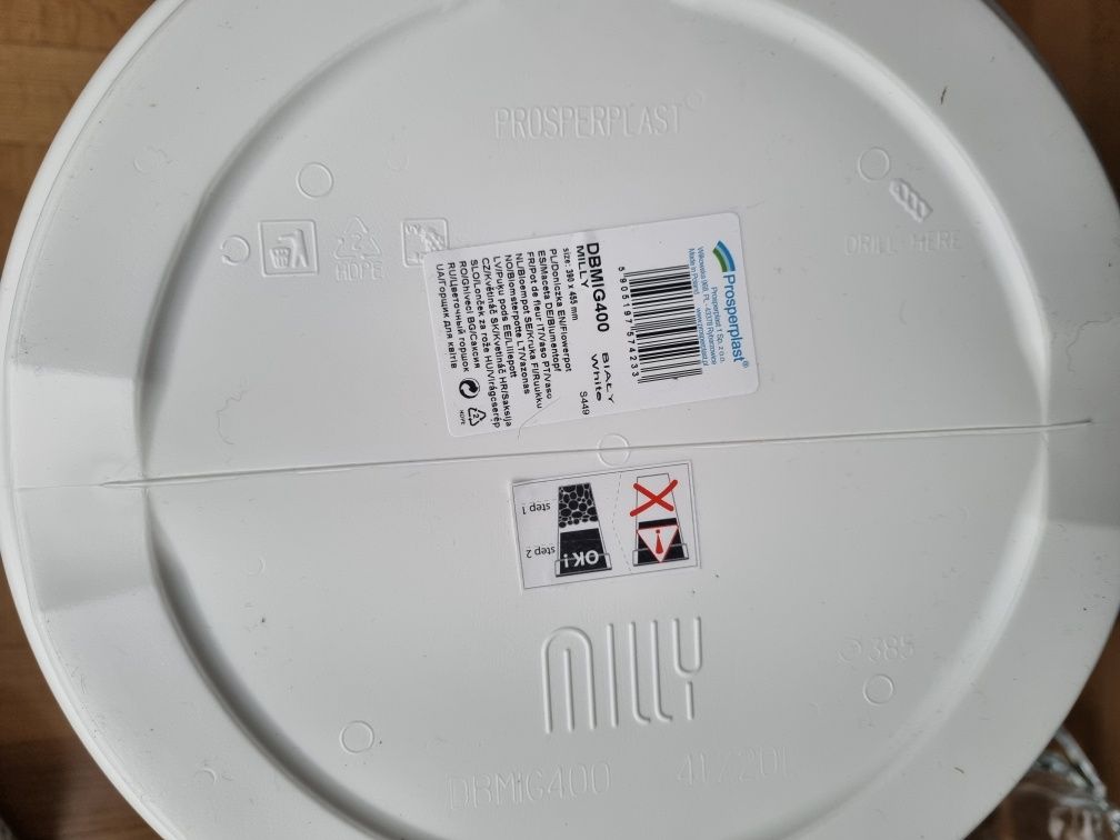 Doniczka Milly DBMIG400 - Biały - Prosperplast - wys. 45 cm