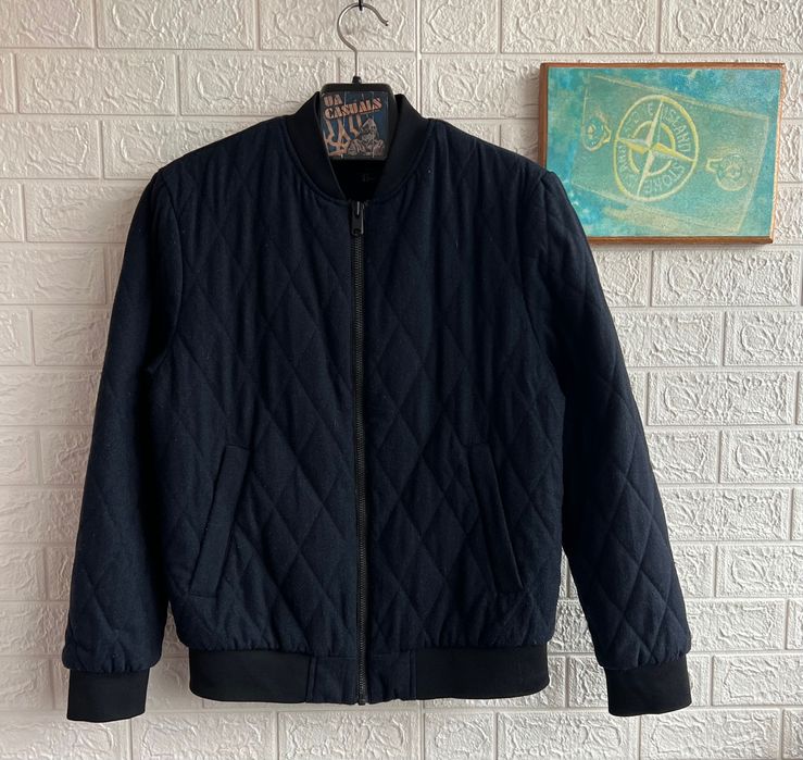 Теплий бомбер H&M з вовни на синтепоні з кишенями рМ-Л зимовий