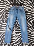 Niebieskie spodnie jeansowe Zara dziury boyfriend r. XS S