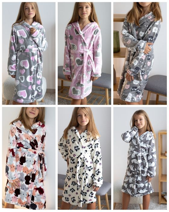 Махровий халат для дівчат р104-158,махровый халат плюшевый,теплий хала