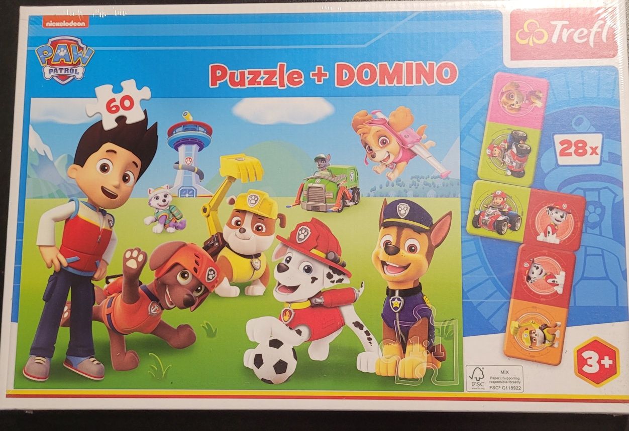 Trefl puzzle + domino Psi patrol