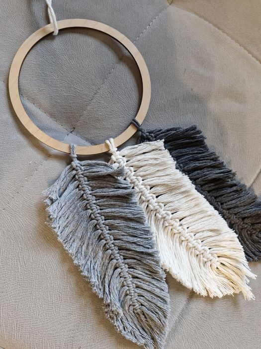 Boho dodatki akcesoria do salonu pióra handmade