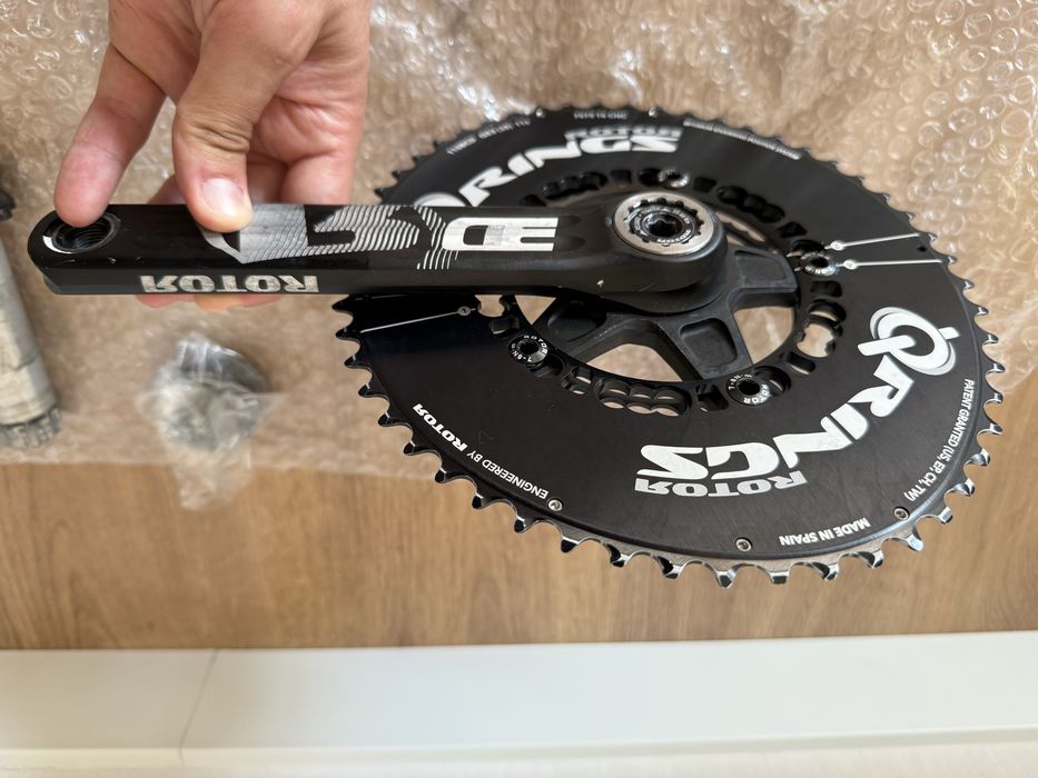 Pedaleiro Rotor 3D 175mm + Pratos 53/38 Ovais