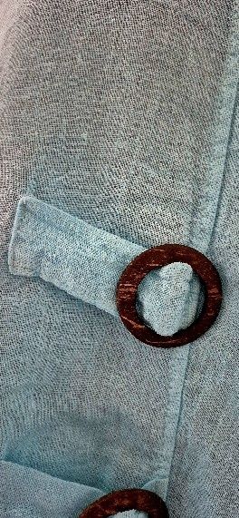 Lniana tunika błękitna asymetryczna regulowany rękaw