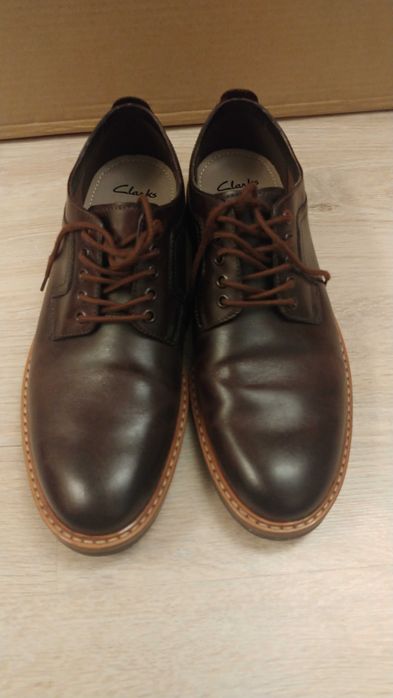 Clarks - Brązowe buty sznurowane męskie