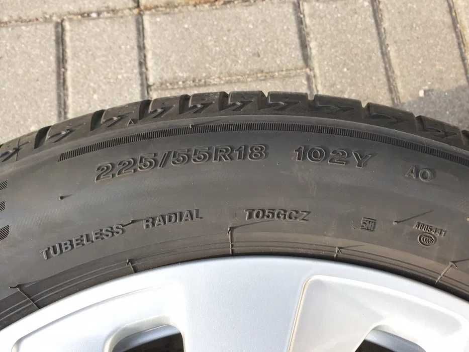 4x Opony Letnie 225/55/18 Bridgestone Turanza T005, 6,5-7 mm, 2019 rok
