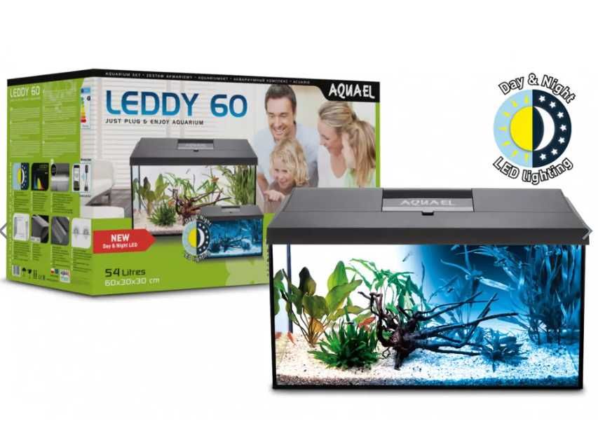 Zestaw akwariowy Aquael Leddy 54L Day&Night czarny/biały