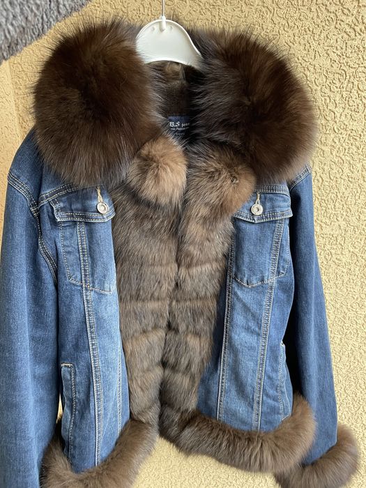 Куртка джинс утеплена натуральне хутро