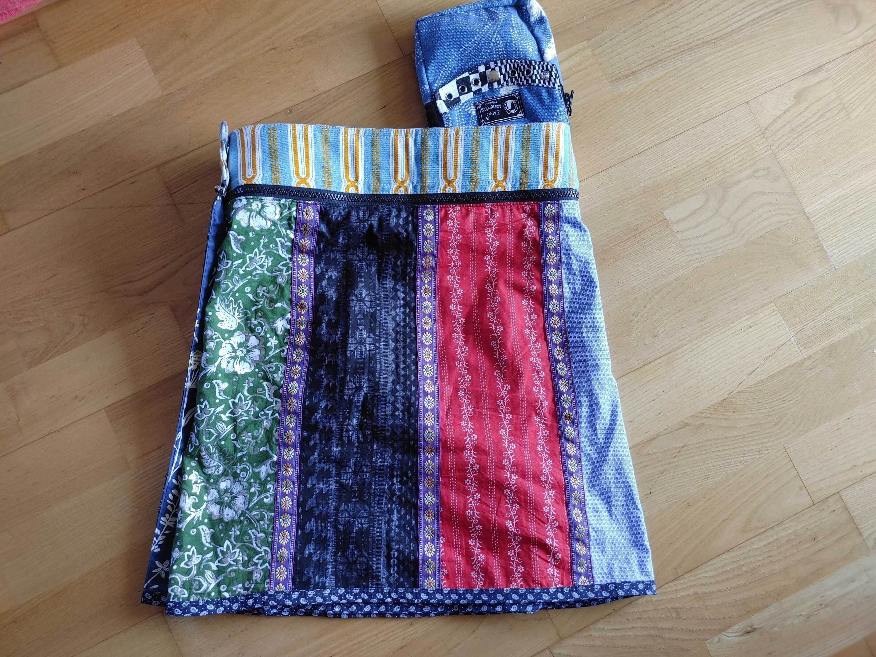 Wyjątkowa spódnica, patchwork, pasek, nerka by Zand Amsterdam r. 36-42