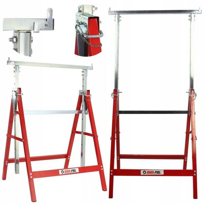 Warsztatowe kobyłki 2 szt regulacja wysokości 80-130 cm udźwig 150 kg