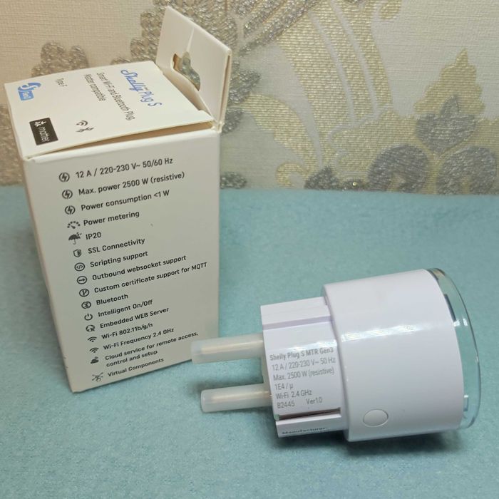 Розумна розетка Shelly Plug S Gen3 12 А