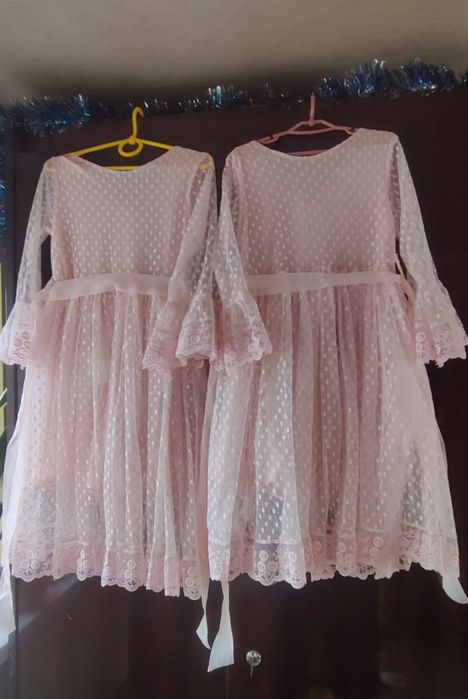 Нарядное платье для двойни, близнецов, платья для 8-9 лет