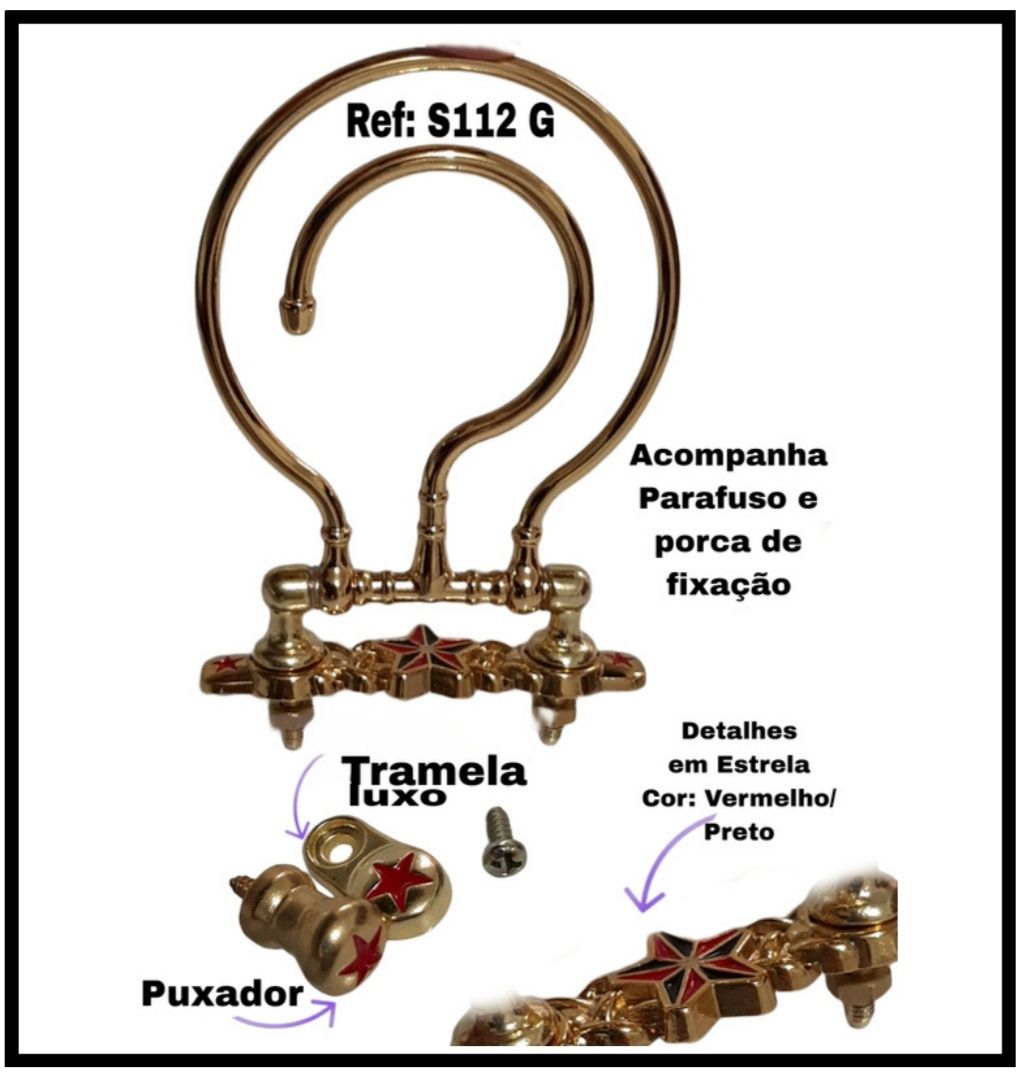 Ganchos de Luxo para Gaiolas
Inclui ganchL, puxador, tramela, parafus