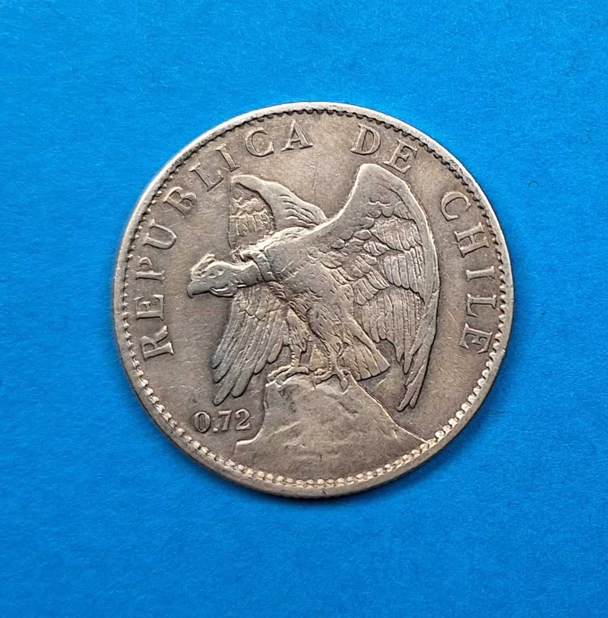 Chile 1 peso rok 1915, bardzo dobry stan, srebro 0,720