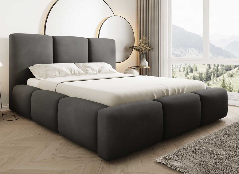 Nowoczesne Łóżko Tapicerowane Bubble Miękkie Zagłowie Producent