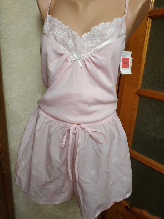 Молодіжний еротичний комплект для сну майка з мереживом і шорти XL