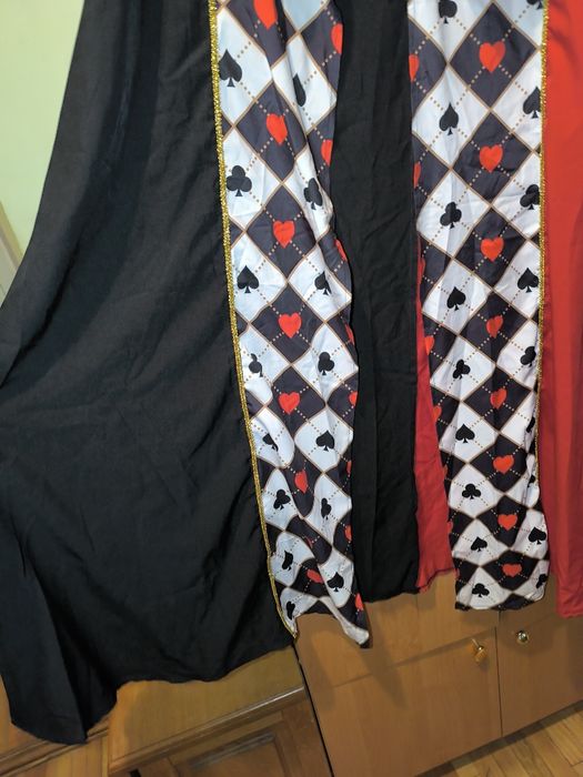 Карнавальный плащ,Костюм Красной Королевы,Королевы Червей,взрослый