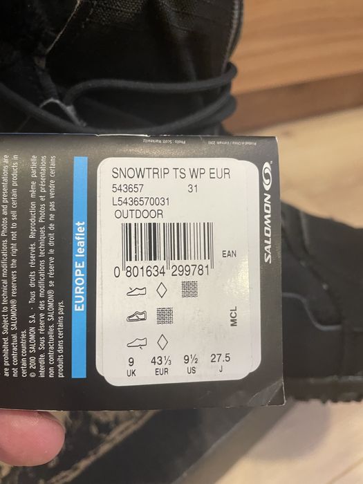 Зимові черевики Salomon Snowtrip 43 розмір оригінал нові