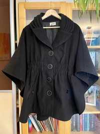 peleryna narzutka poncho ponczo jolt czarne 42 XL kurtka płaszcz