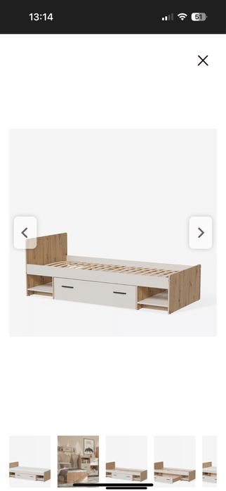 Łóżko ze stelażem i szufladą 90x200 NOWE