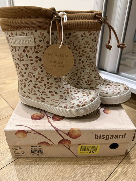 Nowe Kalosze Bisgaard dla dziewczynki z wełną rozmiar 28