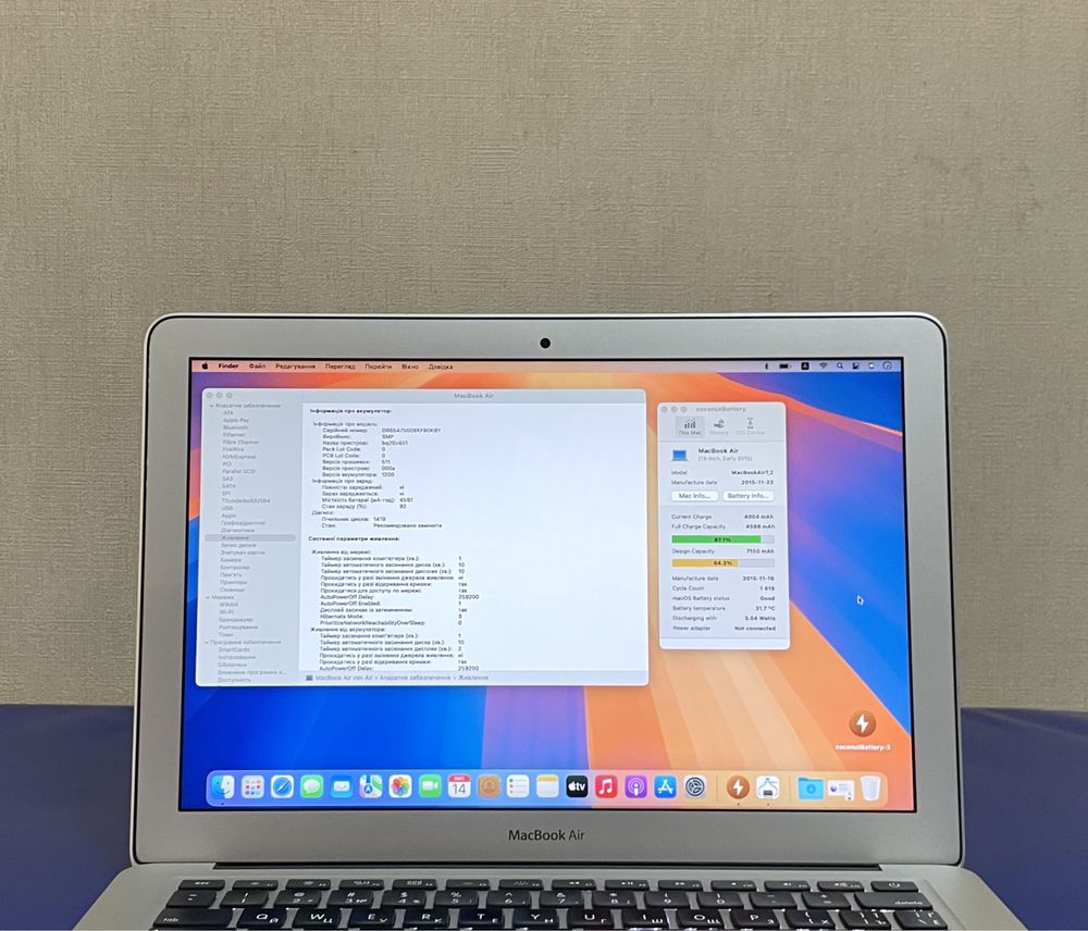 MacBook Air 13 2015 core i5 4ram  128Gb